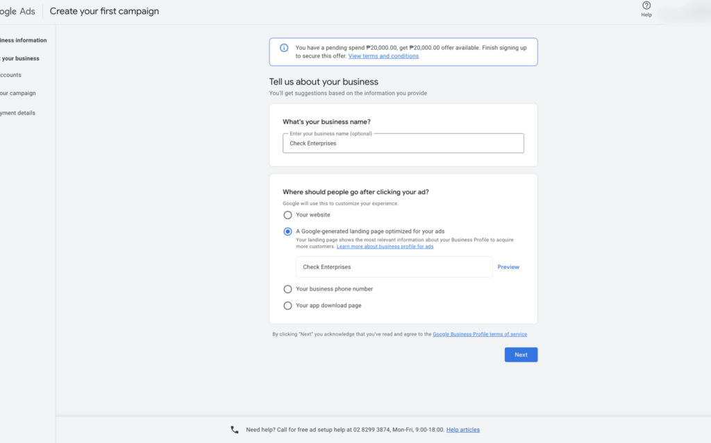 Google Ads Rental: Set Up Account